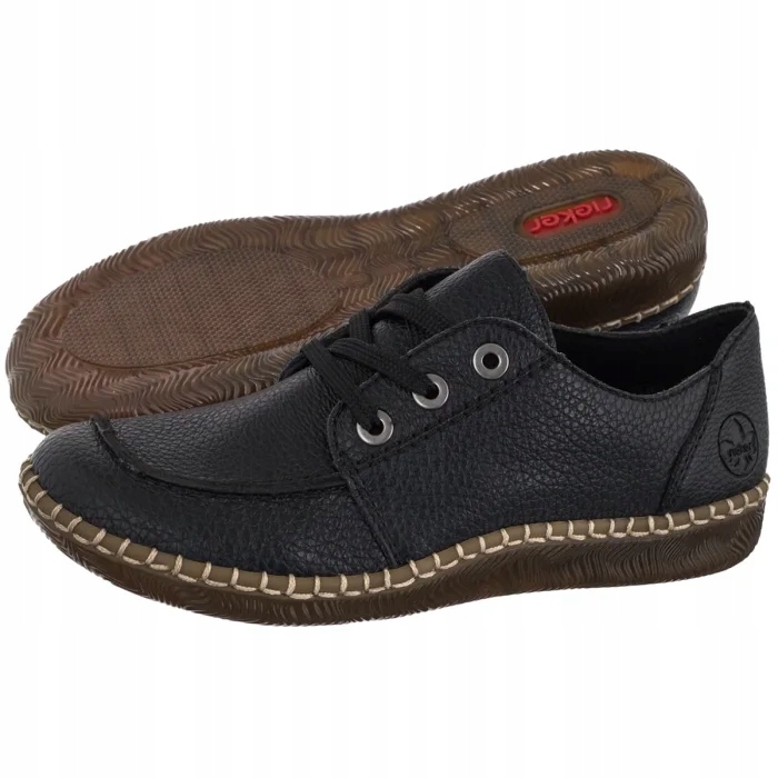 Kožené dámské polobotky Rieker Černá N2402-00 Black