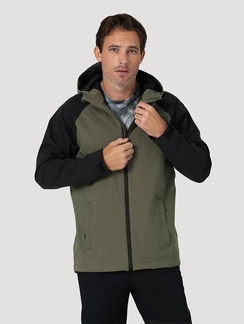 Pánská přechodová bunda Wrangler Rain Jacket Dusty Olive W4G9ESX45 M