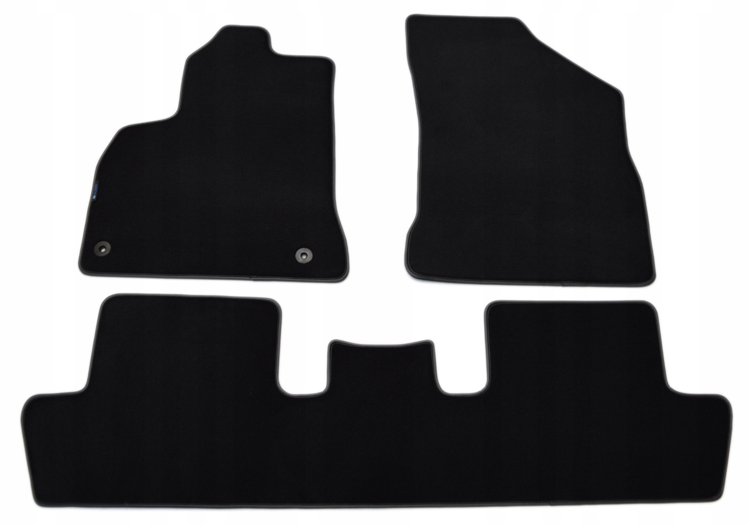 Černé velurové koberce Diamond, Lamówka Peugeot 5008 5 os. 09-17r./3el.