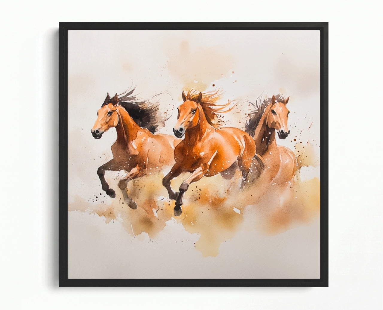 Obraz Rama American Box Akvarela Kôň Galop Zvieratá Príroda 60x60