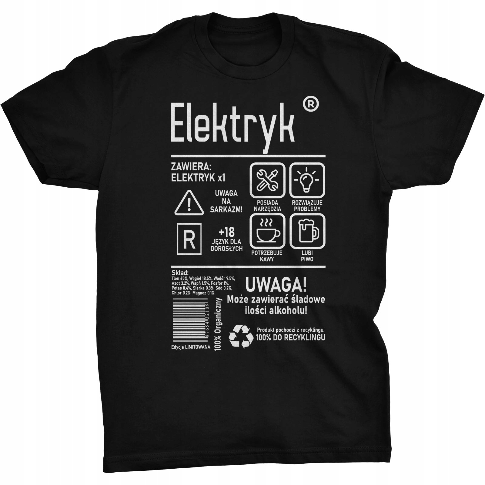 

Elektryk Etykieta Koszulka Dla Elektryka