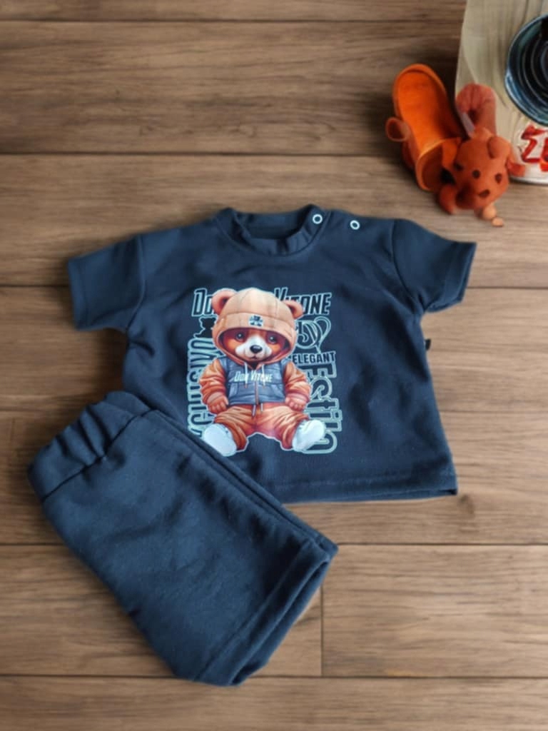 Zestaw miś czarny niemowlęcy r.9 miesiecy Rozmiar 74