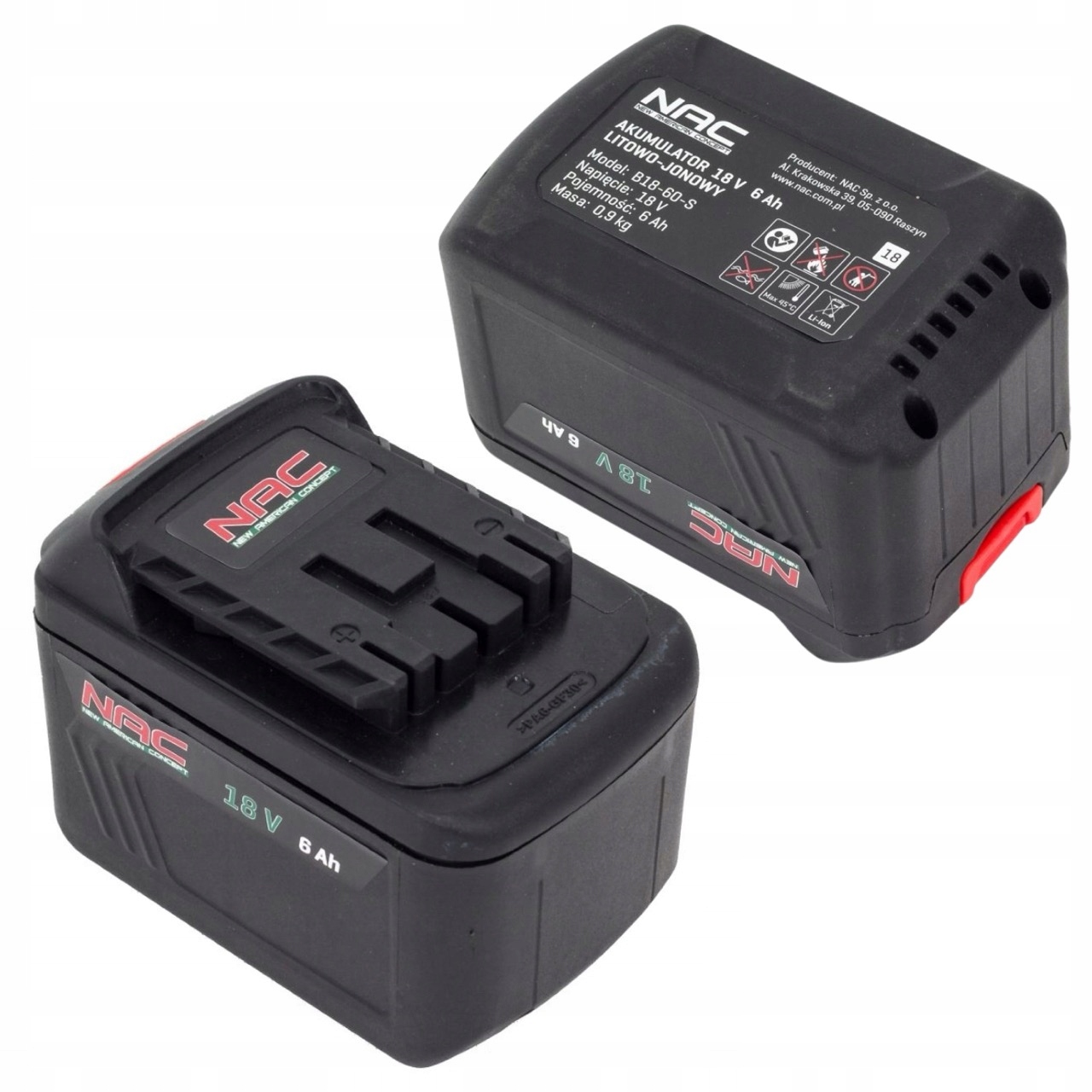 Akumulator Nac B18-60-S 18V Bateria 6AH Do Kosy Piły Dmuchawy Kosiarki