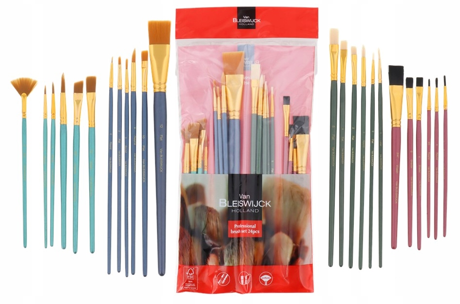 

Duży Zestaw 24 Pędzli Artystycznych Do Malowania