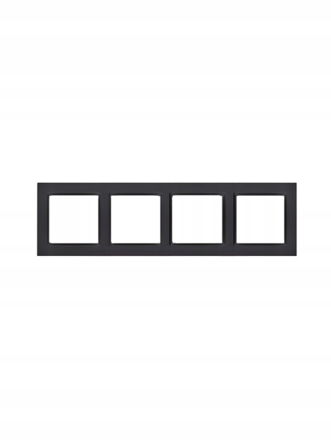 Ramka poczwórna czarny mat Simon10 CR4/49