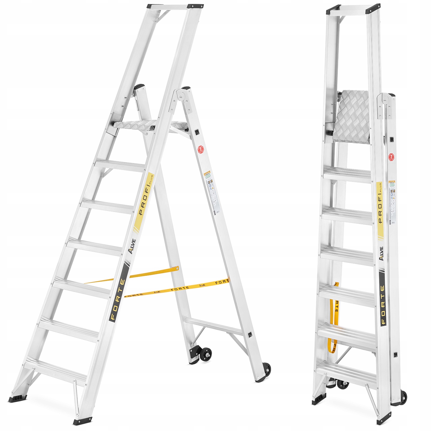 Žebřík hliníkový skladový žebřík Aloss 9307 3,48 m