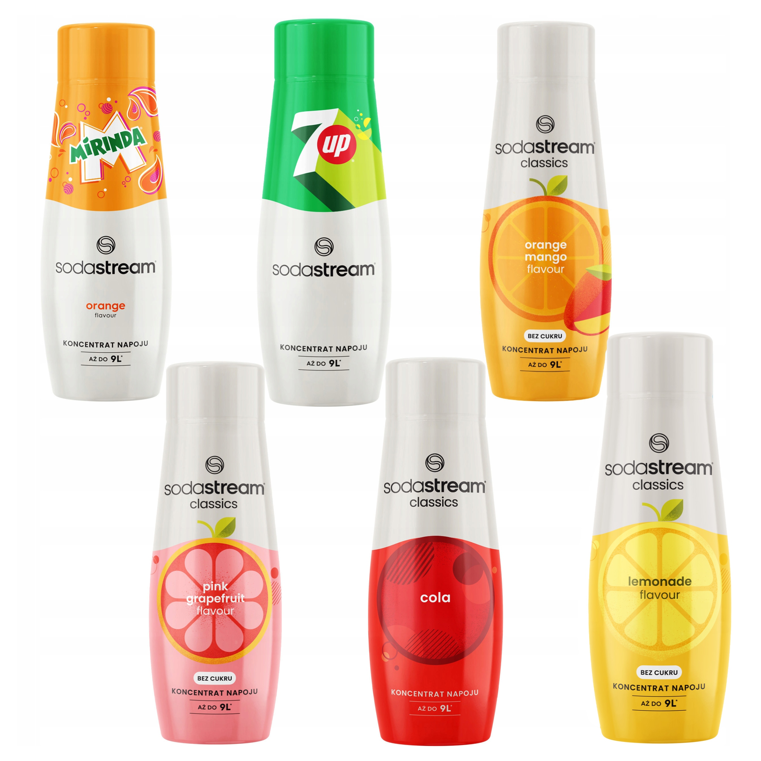 Levně Sodastream sada koncentrátů 6 příchutí sirupů Mirinda 7up Cola Limonáda