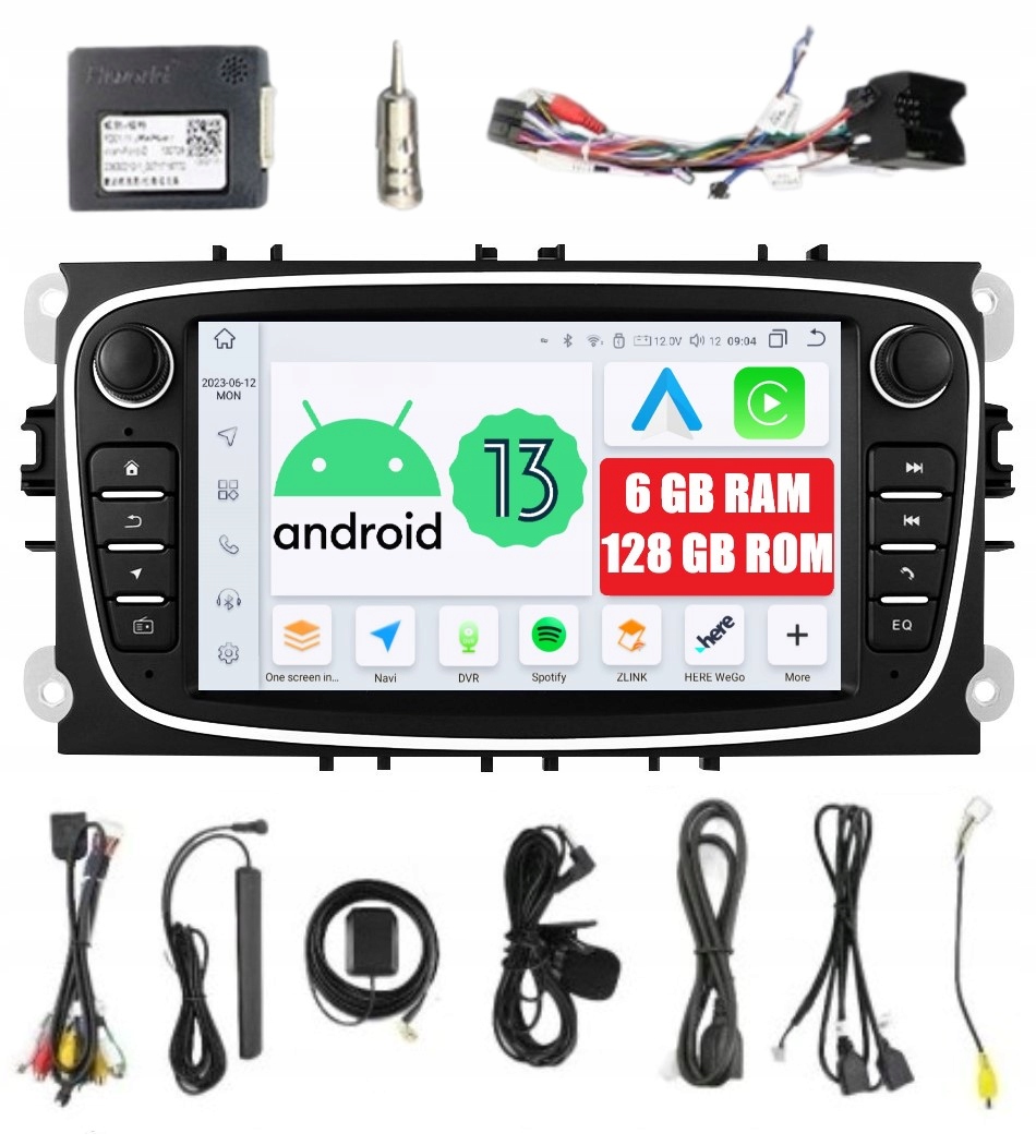Rádio 2DIN Navigácia Android Ford Mondeo MK4 IV 6/128 Gb Dsp Carplay Lte