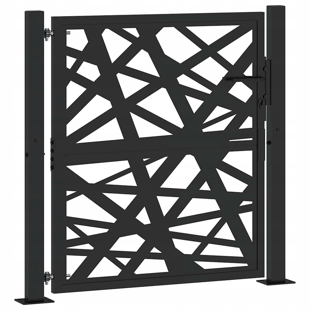 vidaXL Brama ogrodowa czarna 100x100 cm stalowa konstrukcja świetlna