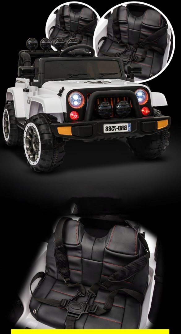 MEGA JEEP FULLTIME, NAPĘD 4X4, 1X12V ,WOLNY START/ MIĘKKIE KOŁA, EXCLUSIVE/ Szerokość pojazdu 69 cm