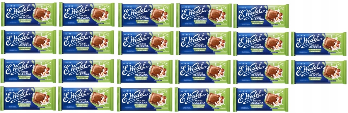 22x 80g Wedel Czekolada Mocno Mleczna z Orzechami Karton