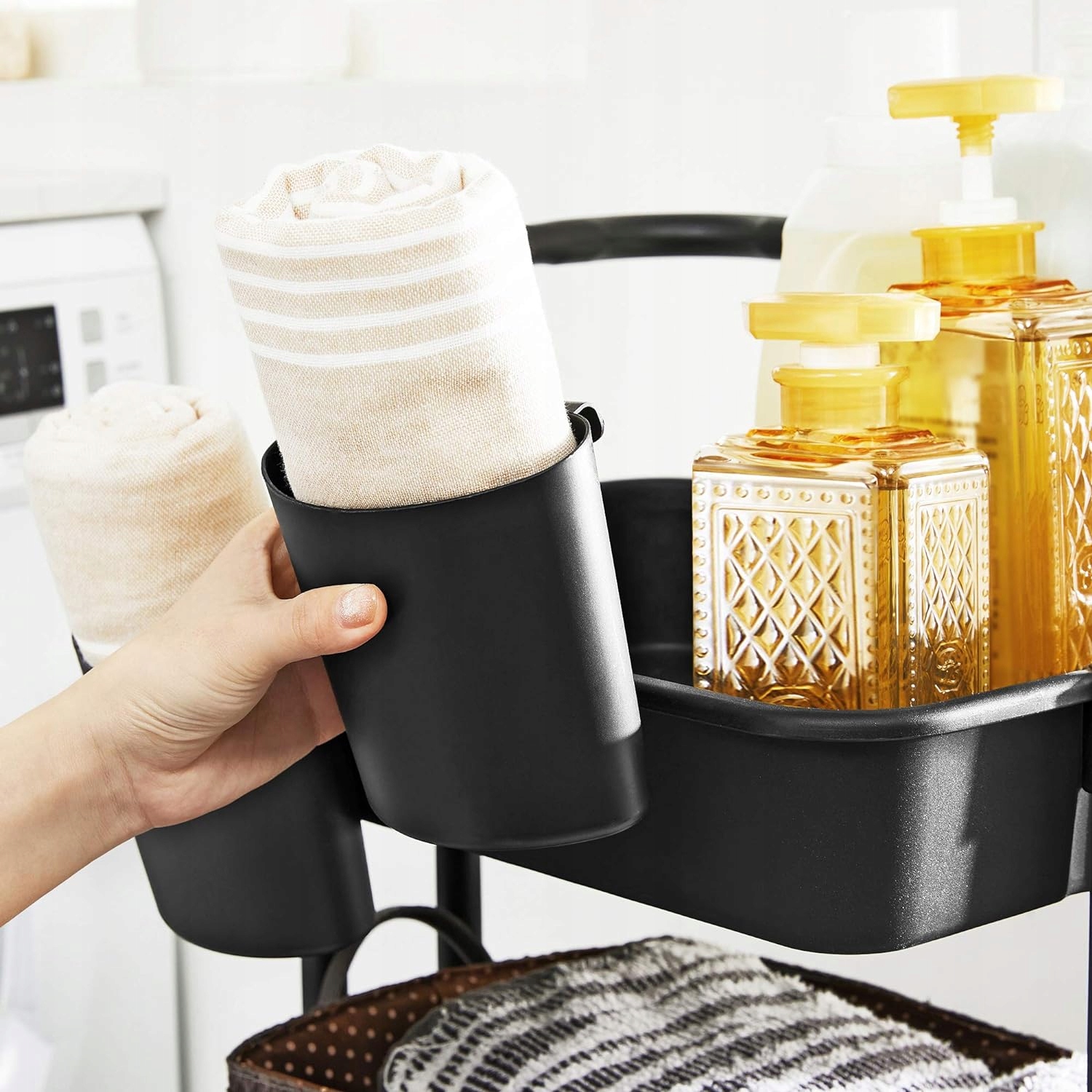 WÓZEK KUCHENNY REGAŁ NA KÓŁKACH 3 PÓŁKI SZAFKA Z UCHWYTEM MOBILNY WĄSKI Marka inna