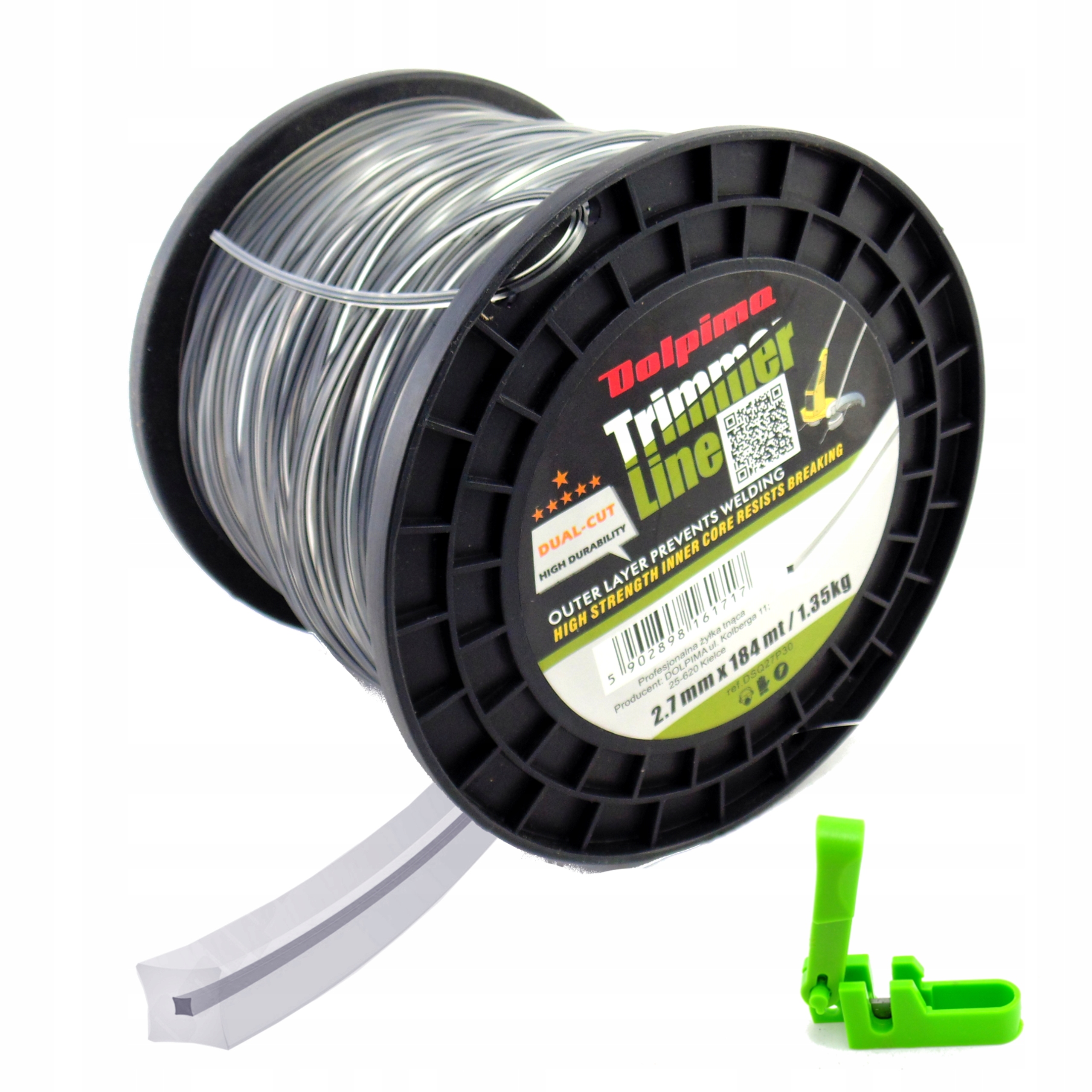 Żyłka Kwadrat Zbrojona do kosy podkaszarki 2,7mm 184m