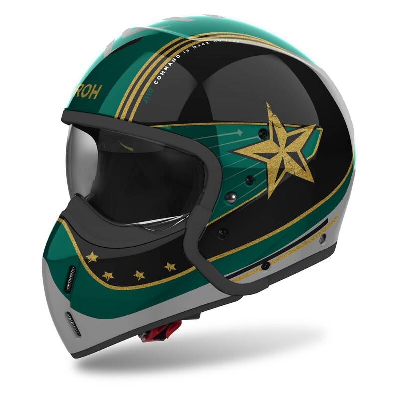 Motocyklová Čeľusťová Prilba Airoh J110 Command Mint Zelená Gloss