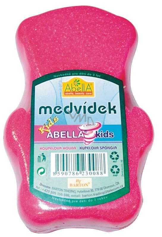 Abella Medvedík Kids kúpeľová huba pre deti rôzne farby 12 cm 1 kus