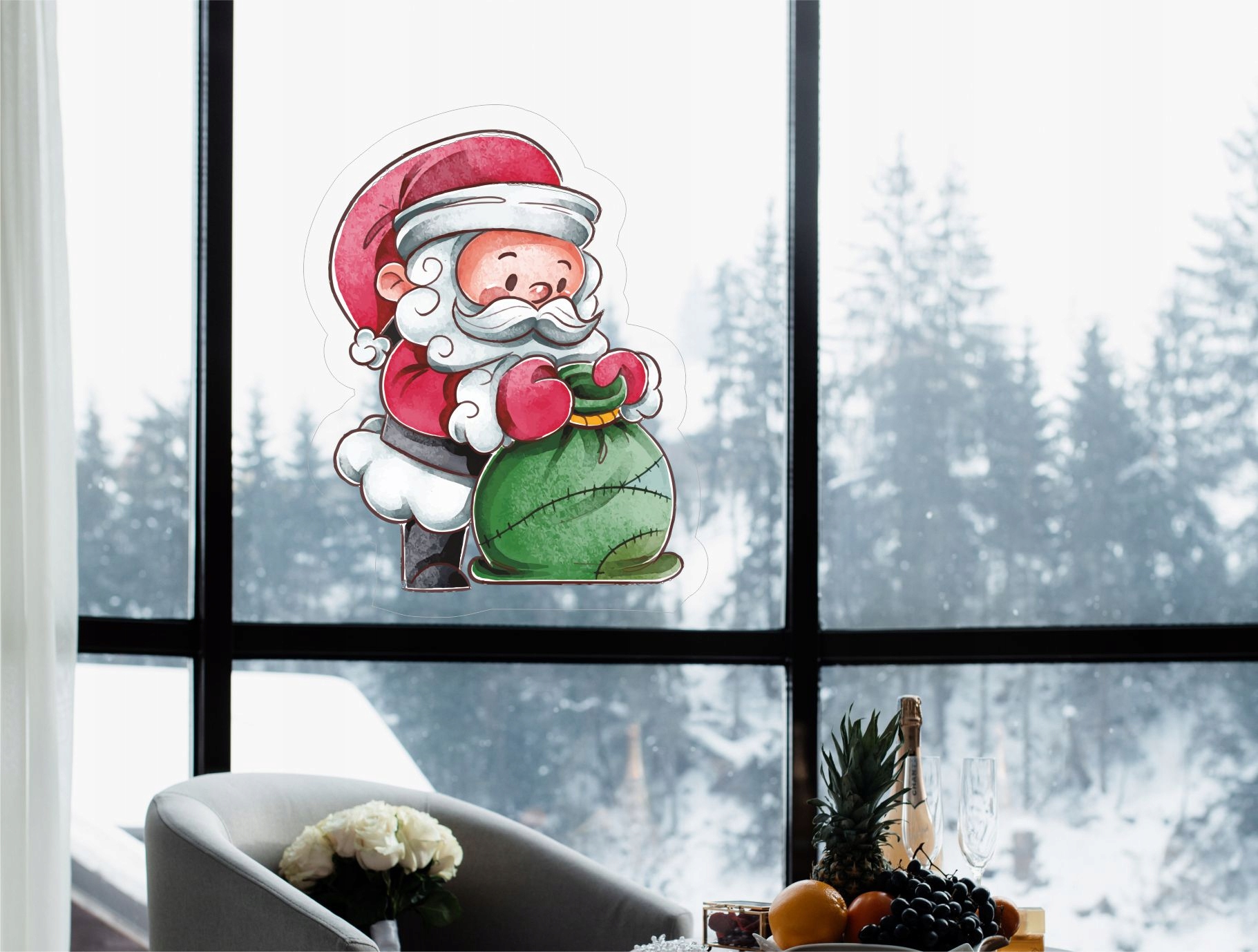 Naklejka ŚWIĄTECZNA na okno MIKOŁAJ_4 Marka Creator