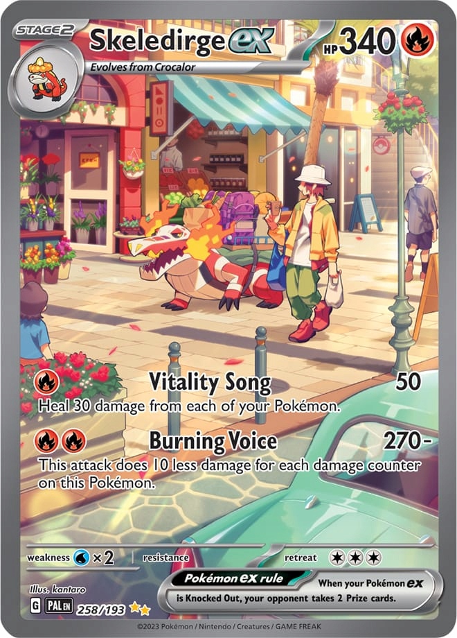 Pokemon Skeledirge ex Holo Foil SV02 Pal 258