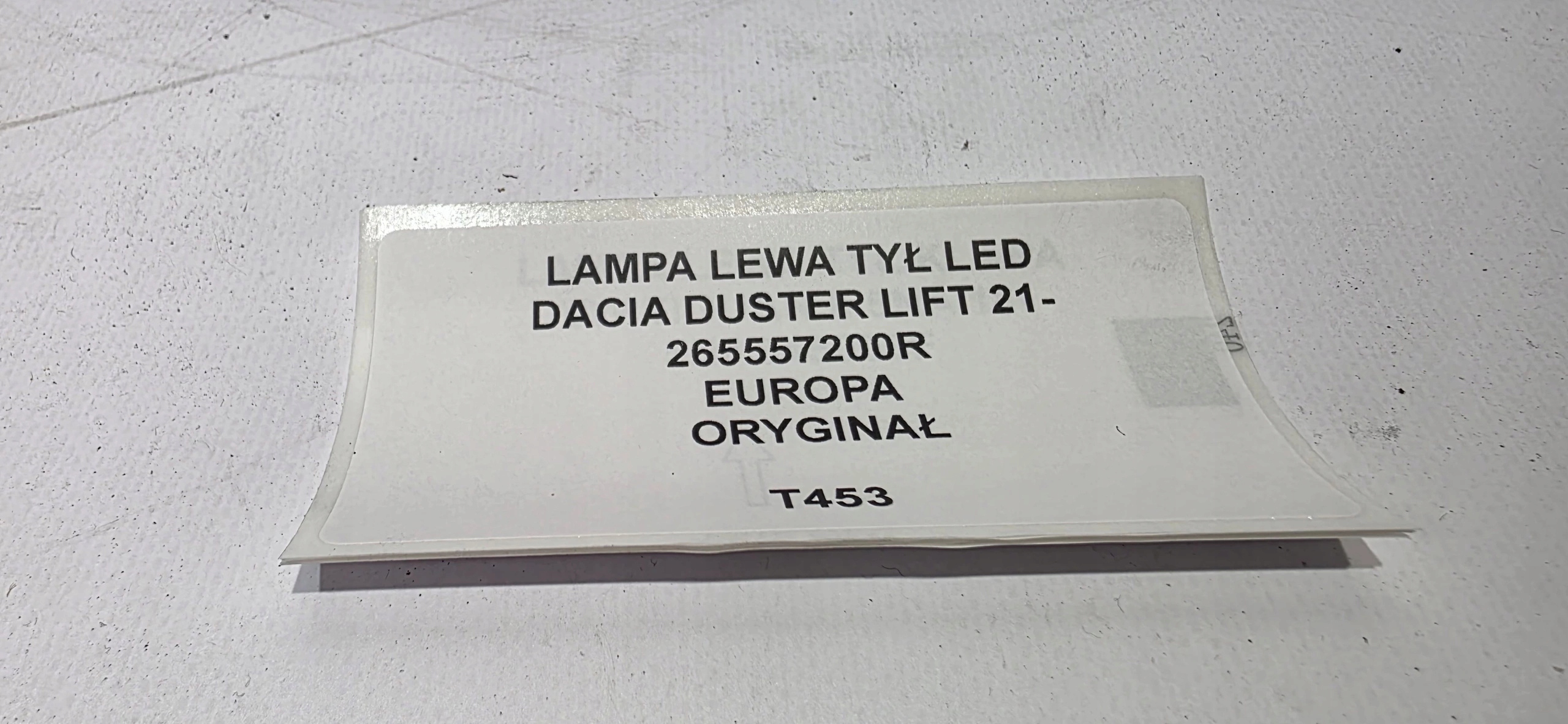 light left rear part LED DACIA DUSTER LIFT 21- original EUROPA 265557200R