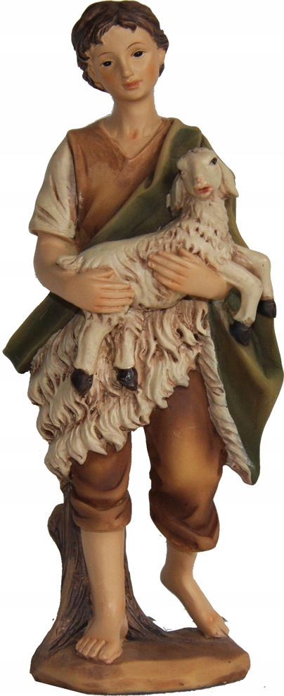 Figúrka do Betlehema "Pastier s ovcou na rukách" 32cm vysoká pre figúrky s výškou 30cm