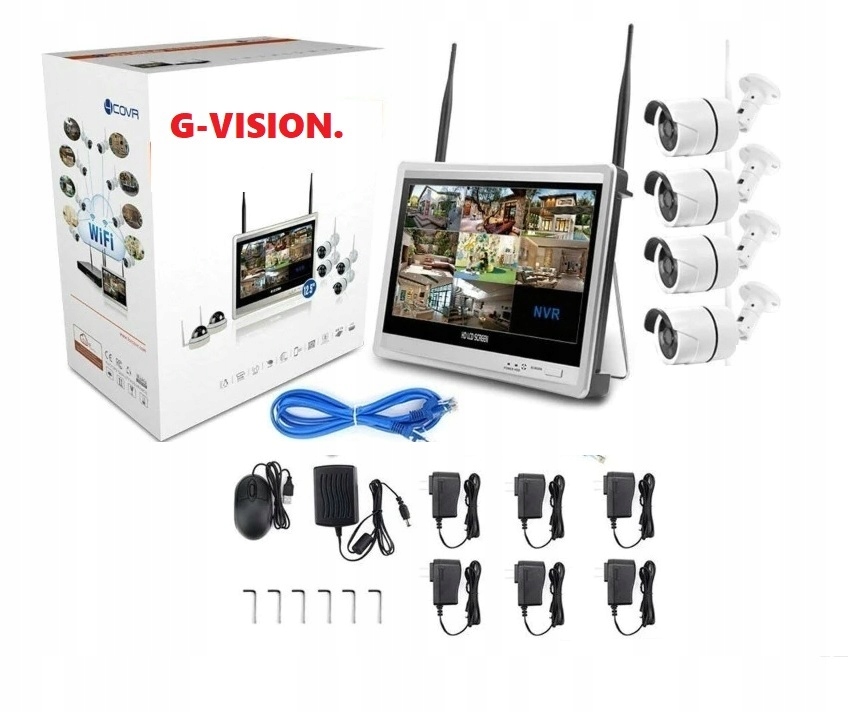 Sada Na Monitorovanie 4V1 Wifi Kamery Full Hd 2MPX
