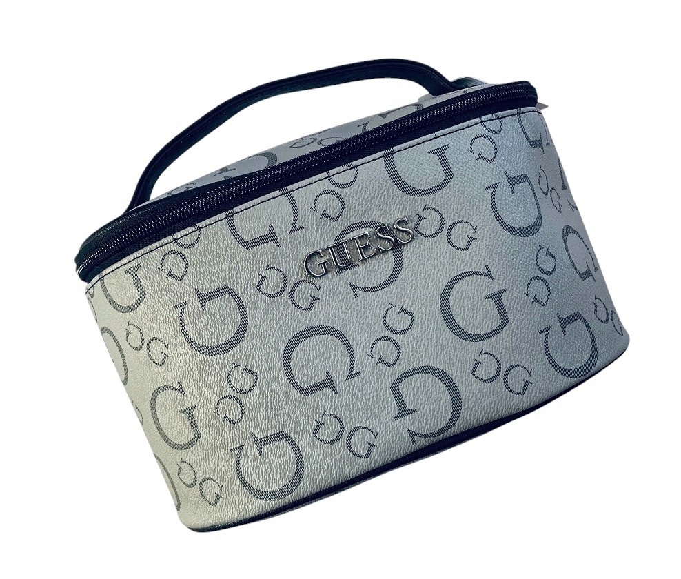 Guess szara kosmetyczka kuferek w monogram