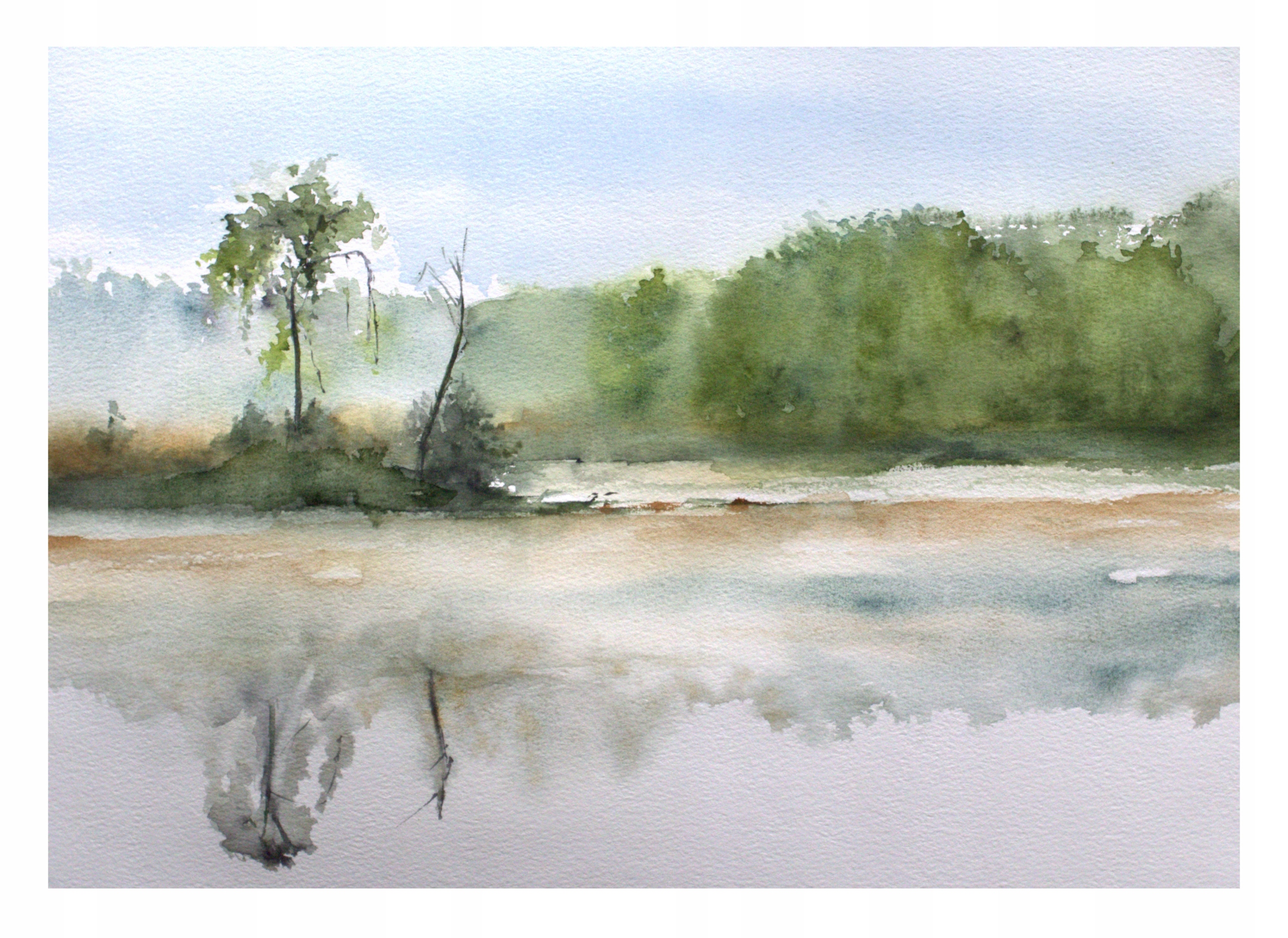 Pejzaż, akwarela, oryginał, 25 x 35 cm