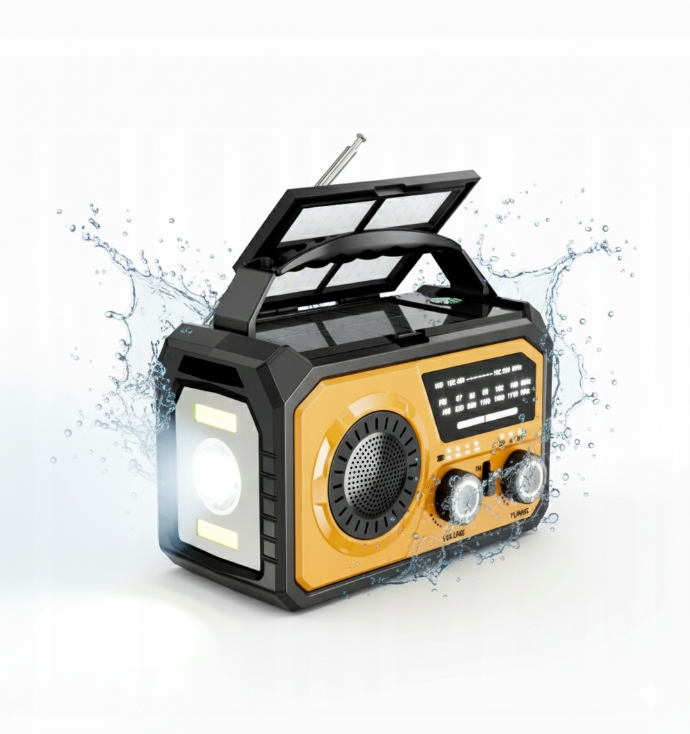 Nouzové rádio Survival pro solární powerbanku 16000 mAh Evakuační