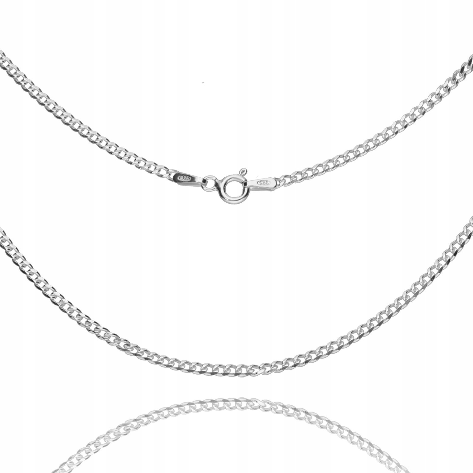 SREBRNY ŁAŃCUSZEK 925 PANCERKA DAMSKI MĘSKI 2.1 45 cm