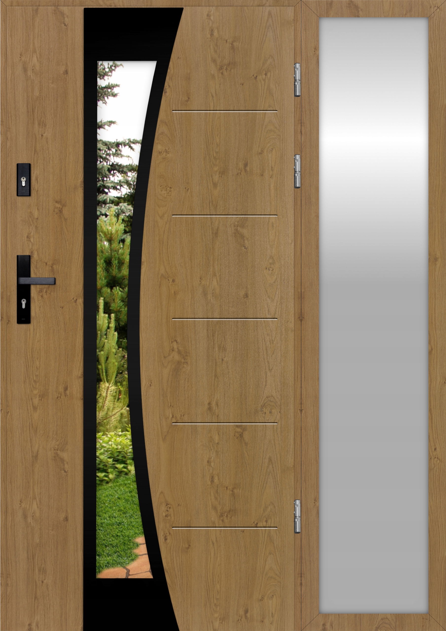 DRZWI Z DOŚWIETLEM ZEWN. NAWIS BLACK 72MM 150CM