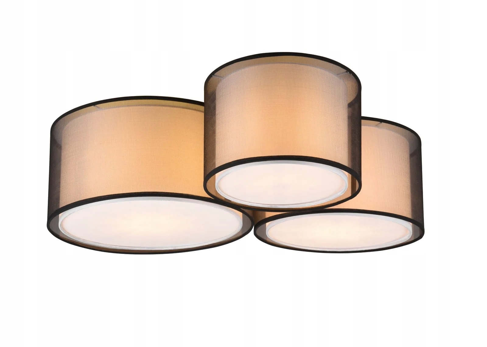 Lampa stropné svietidlo s dvojitými tienidlami, čierna Trio