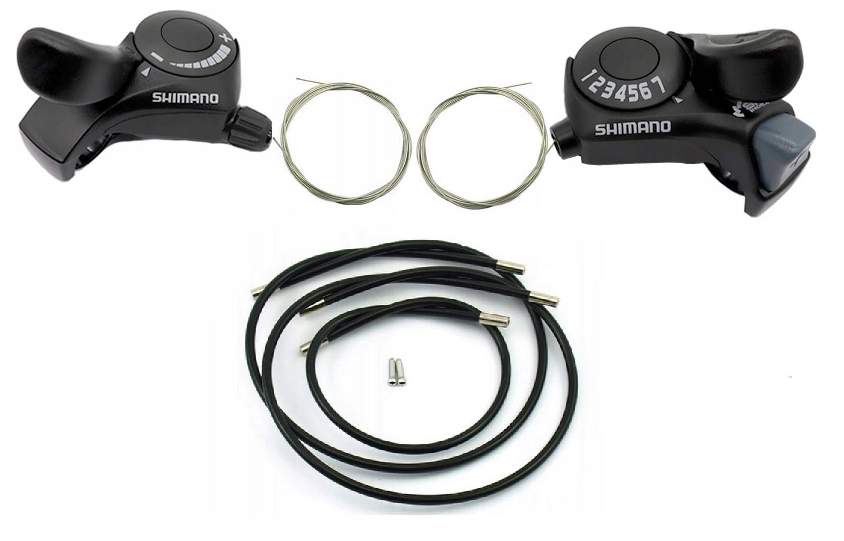 Manetki dźwignie przerzutki Shimano L+p 3x7 Zestaw
