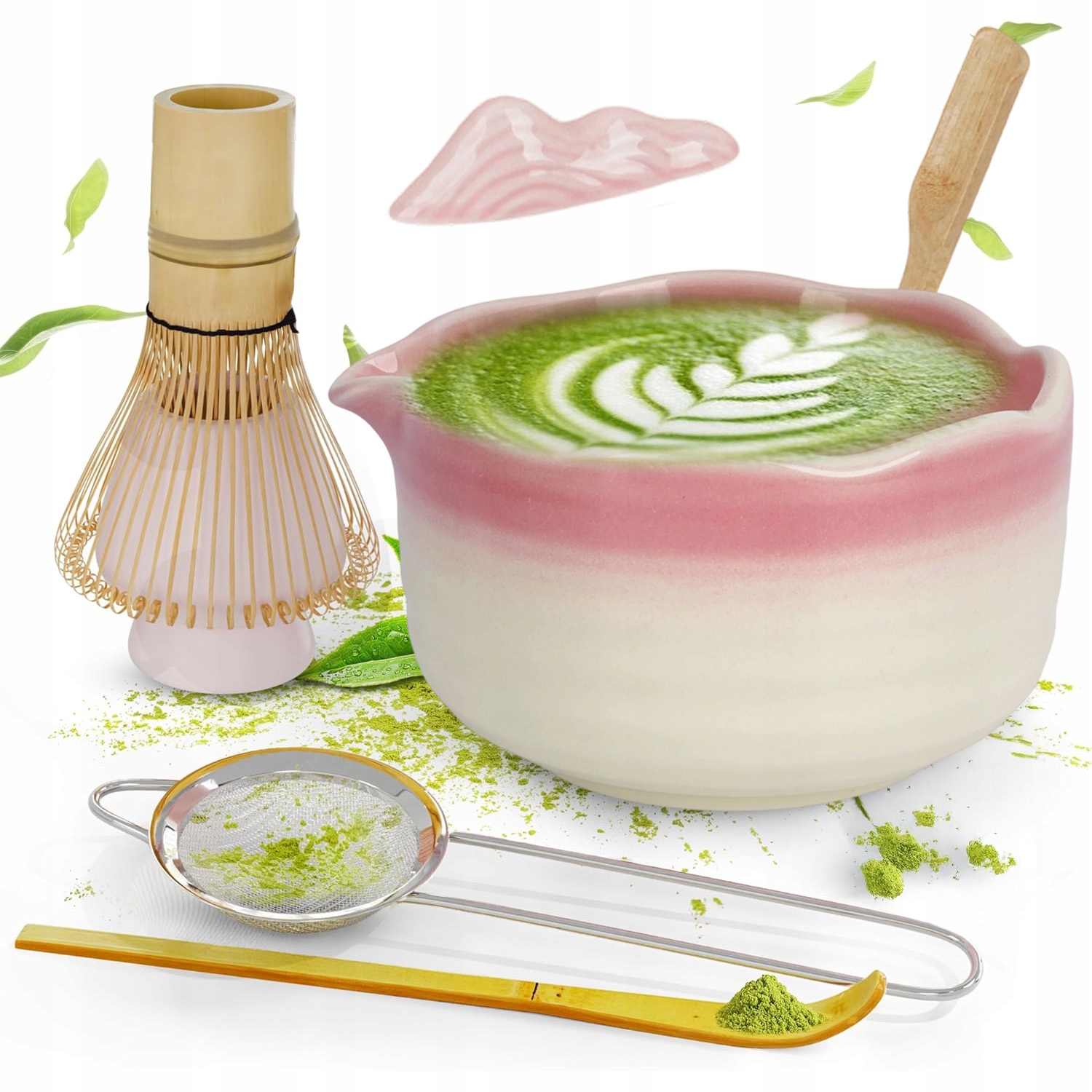7SZT Zestaw Prezentowy Do Herbaty Matcha Zestaw Mioteł Matcha Z Trzepaczką