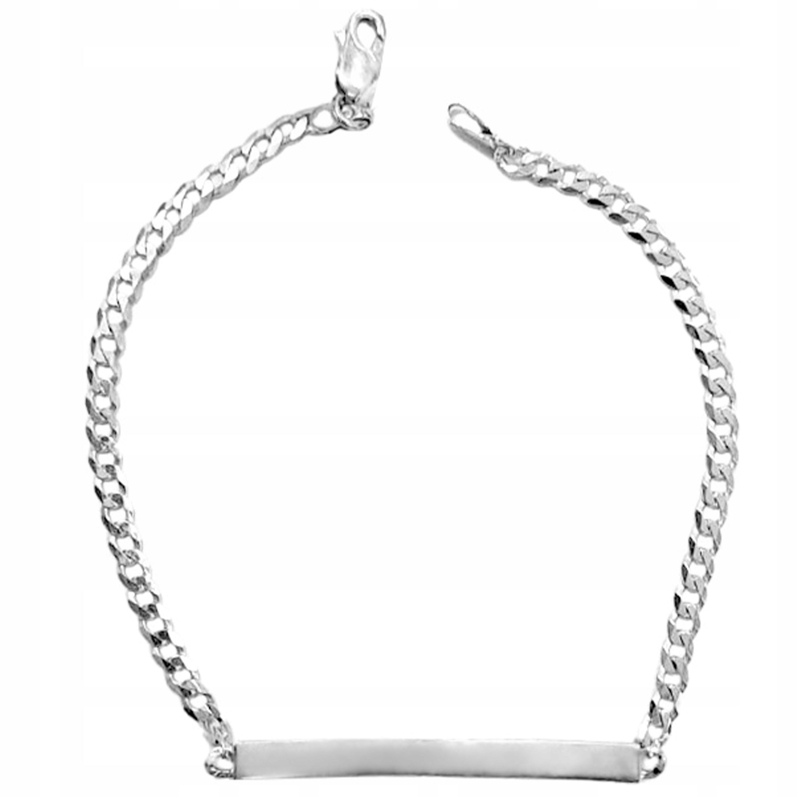 Stříbrný náramek 925 s klasickou pancéřovou vazbou a plechem jako dárek