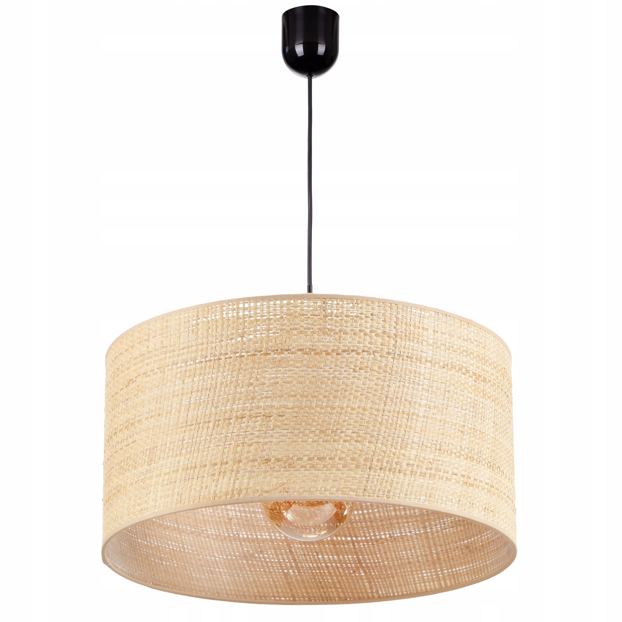 LAMPA WISZĄCA SUFITOWA ABAŻUR BOHO RATAN 40CM RATTANOWA LED POLSKA LAMPA