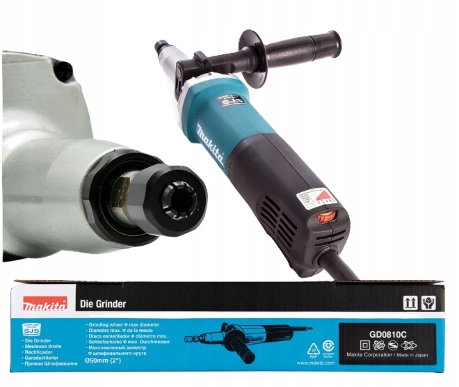 Makita GD0810C Szlifierka wielofunkcyjna Prosta Palcowa 750W Regulacja Obr.