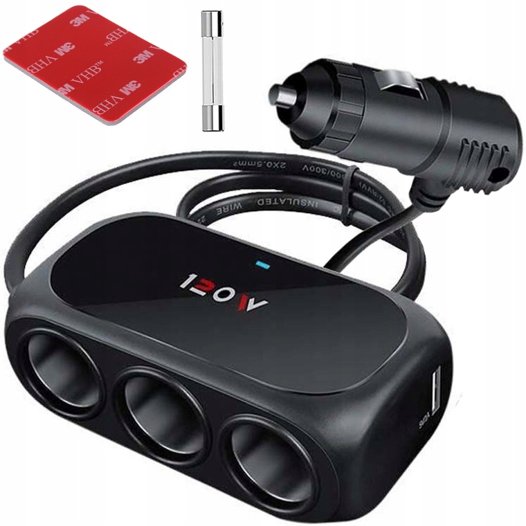 Rozdzielacz Gniazda Zapalniczki 120W 3A 12V 24V