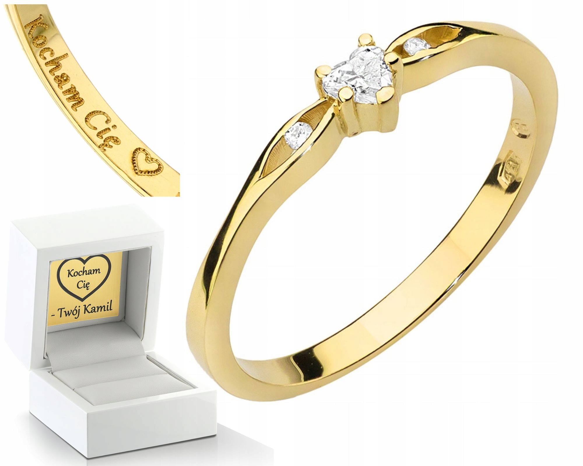 Zlatý Prstýnek S Brilianty Gravírování Bonus 585 Zlato Jako Dárek