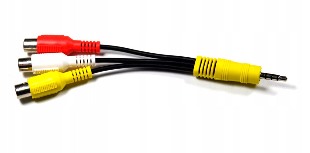 

Adapter wtyk Jack 3,5mm 4-pol 3 gniazda Rca typ2