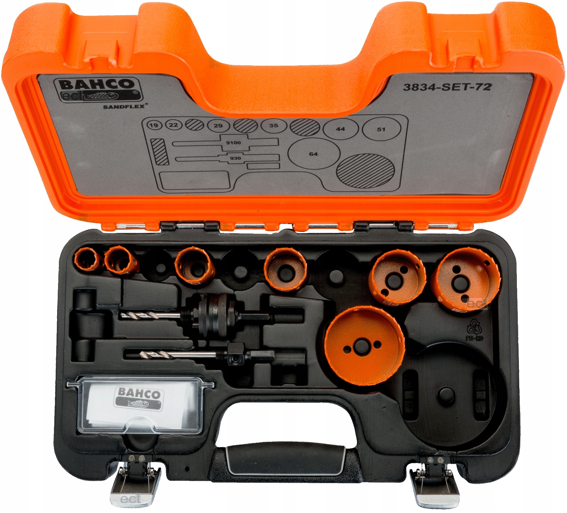 BAHCO 3834-SET-72 ZESTAW OTWORNIC SANDFLEX