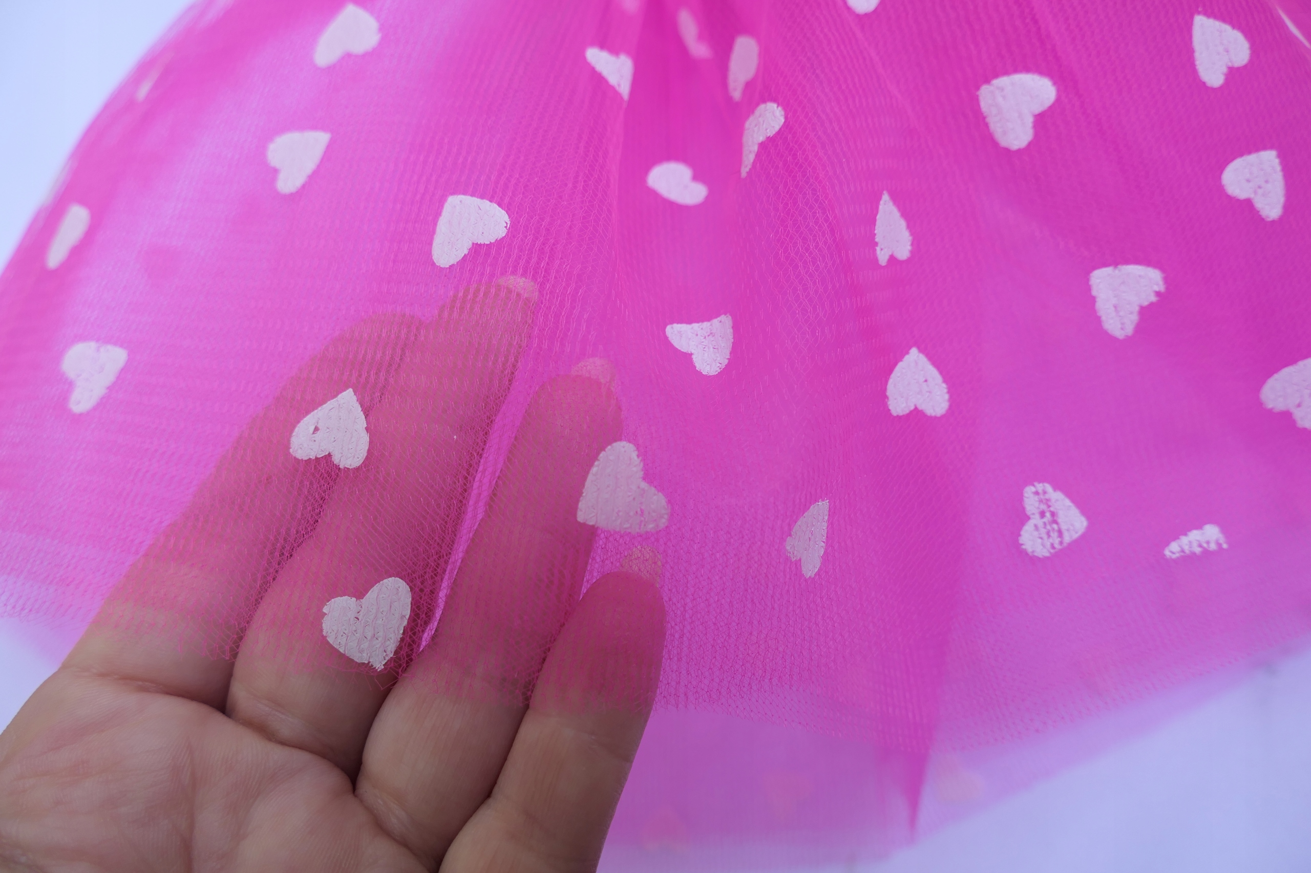 SPÓDNICZKA TIULOWA SPÓDNICA TUTU 30 cm SERDUSZKA Wzór dominujący bez wzoru