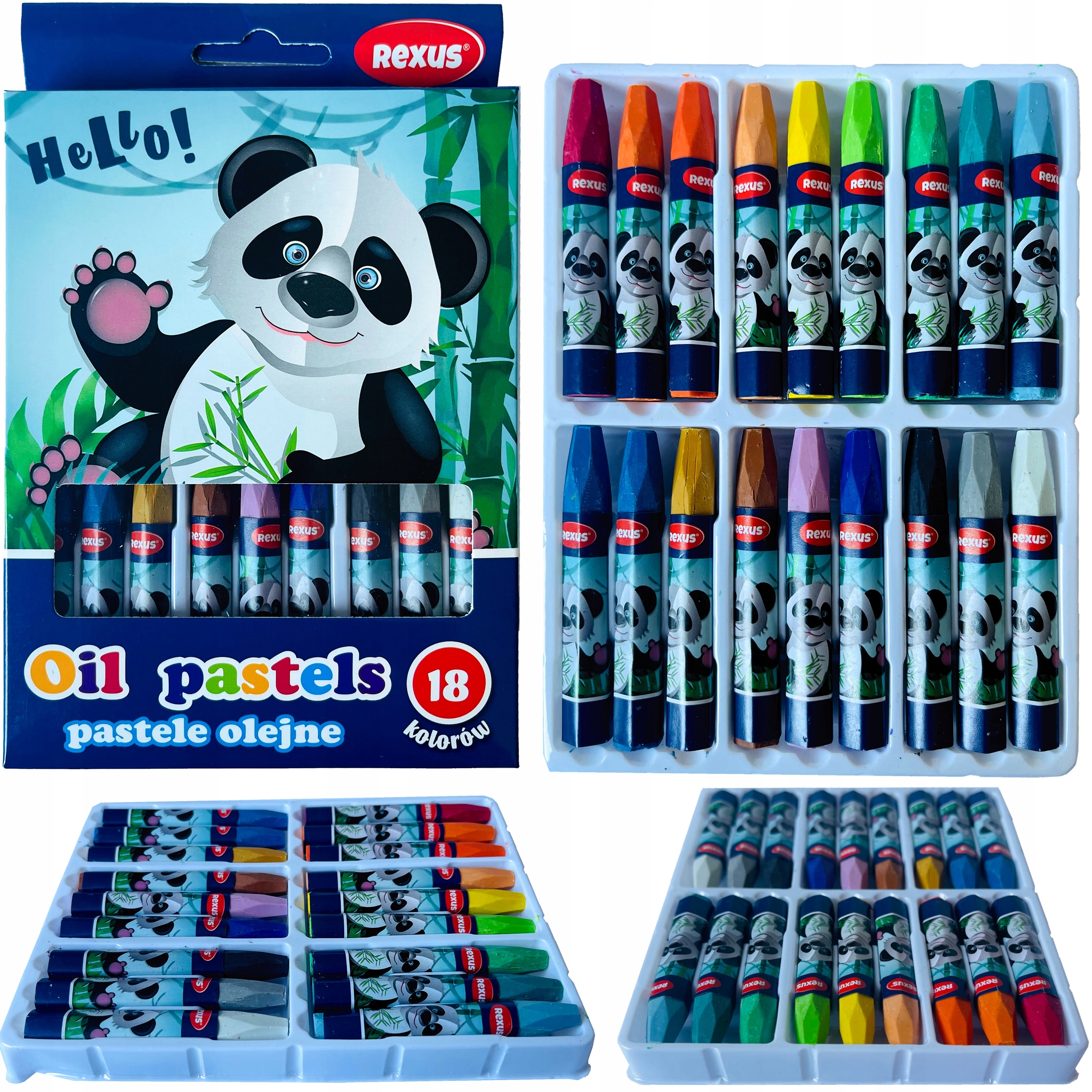 KREDKI PASTELOWE PASTELE OLEJNE 18 KOLORÓW REXUS