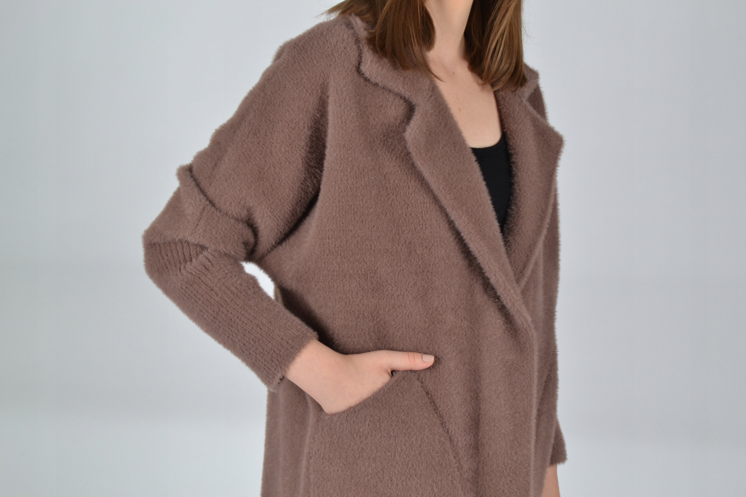 Płaszczyk damski ALPAKA oversize MODEL MNIEJSZY Model Klasyczny