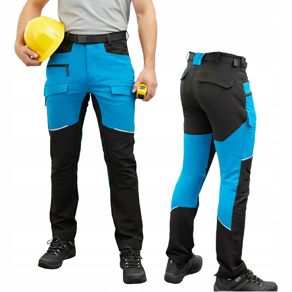 Spodnie Robocze Męskie Softshell Stretch Elastyczne Bhp Outdoor