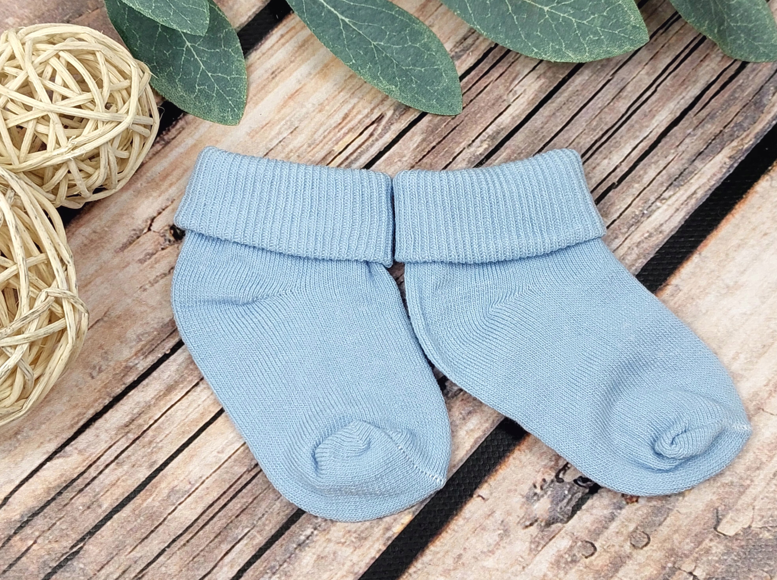 SKARPETKI NIEMOWLĘCE BAWEŁNIANE BŁĘKITNE 0m+ Kod producenta 0090020