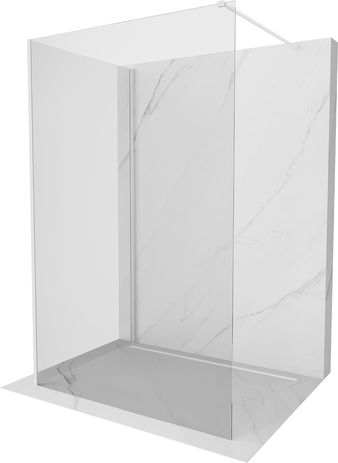 Mexen Kioto Walk-In sprchový koutek 130x80 cm, čirý, bílý