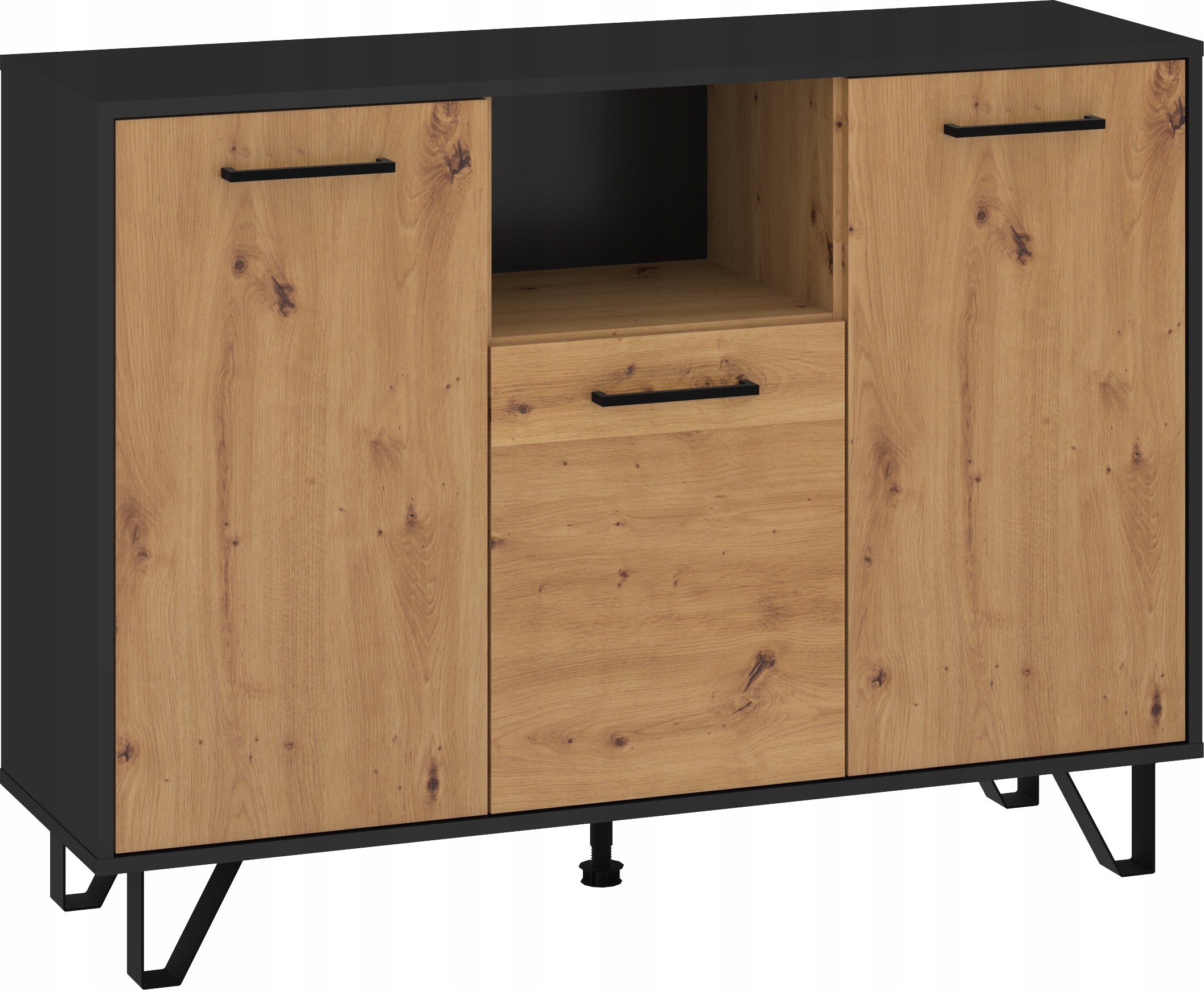 Komoda Boss 3D BOS-04 černá dub artisan 120 cm