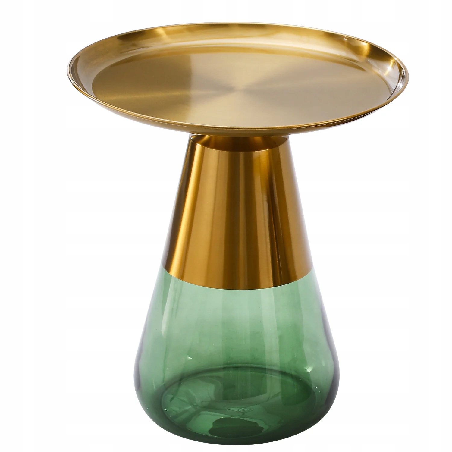 Vysoký moderný Konferenčný Stolík okrúhly Glamour zlatý zelený Tiffany S