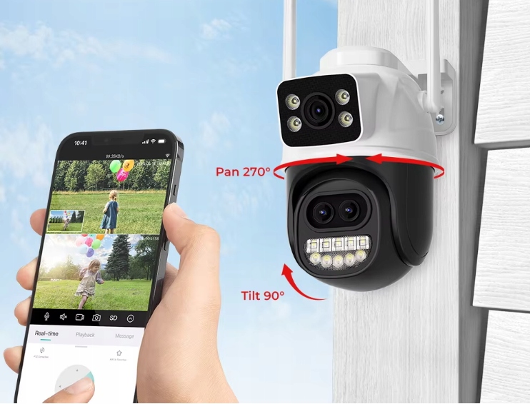 KAMERA ZEWNĘTRZNA OBROTOWA WIFI 9MP 8X ZOOM ICSEE ULTRA HD Model sacdscd