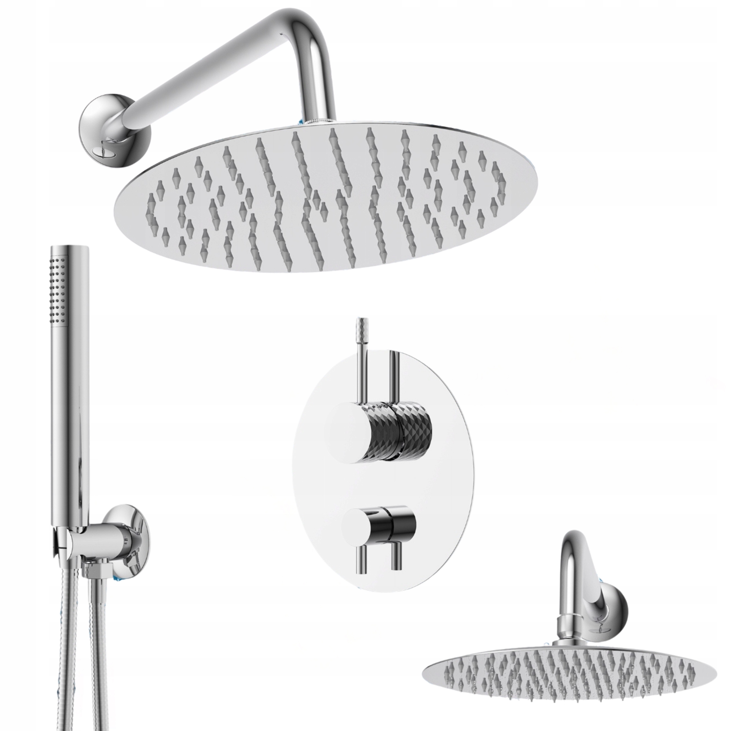 Súprava Glami chrómová podomietková strieborná batéria s dažďovou sprchou