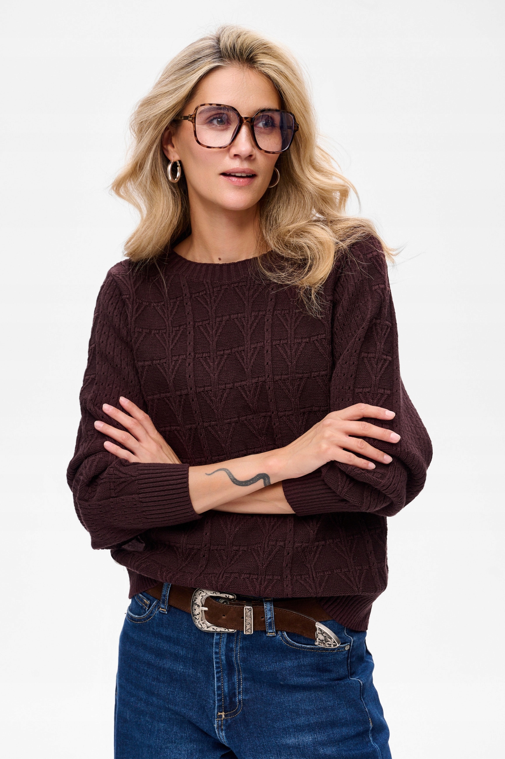 Dámský svetr Betania blue shadow Dark Chocolate vel 40/42